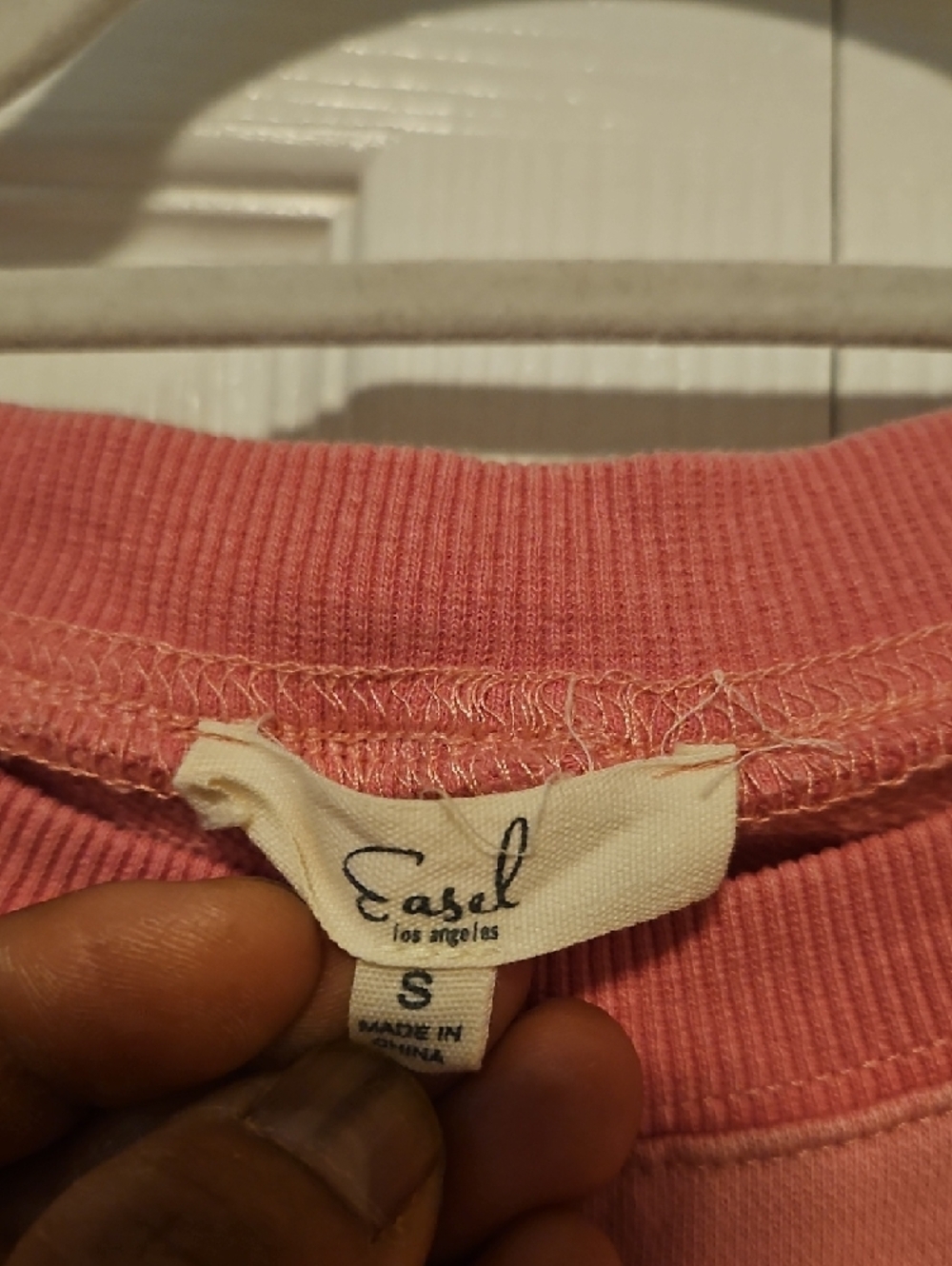 easel Pink Sweatshirt with Large Red Bow Graphic - Picture 2 of 4